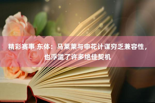 精彩赛事 东体：马莱莱与申花计谋穷乏兼容性，也浮滥了许多绝佳契机